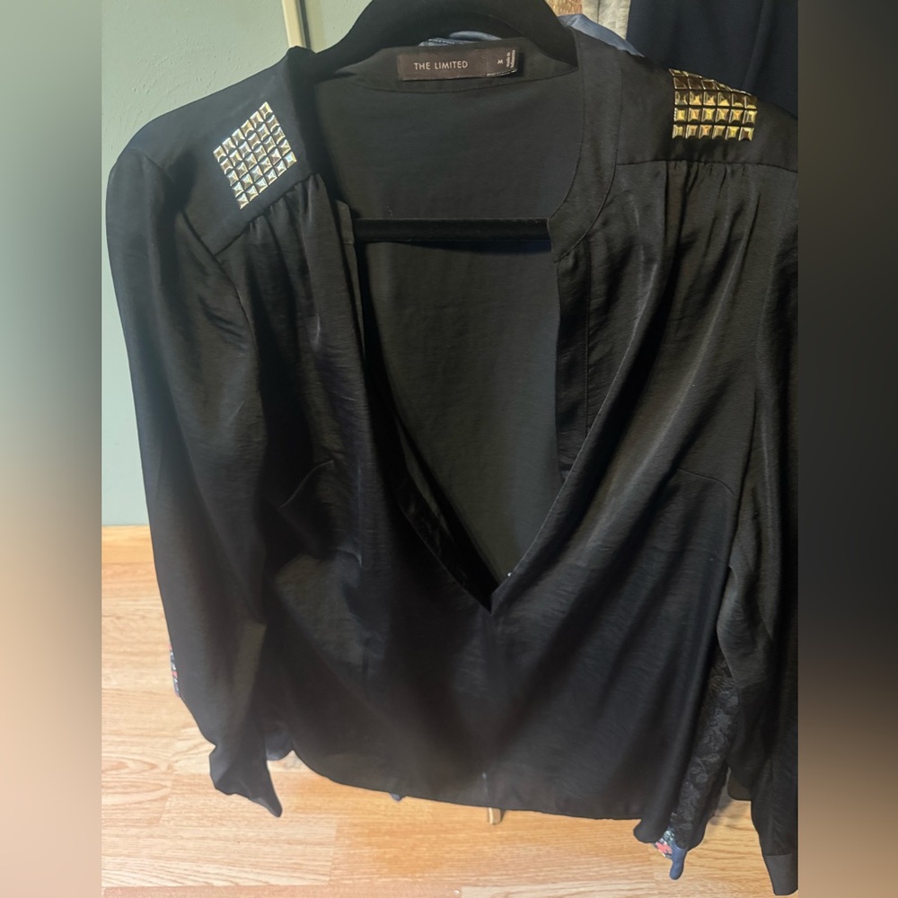 The Limited Black Top with Studded Accents